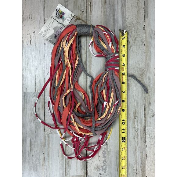 Dona Bela SHREDS Handmade Upcycled Fabric Necklace Multi Color Eco Fashion NWT - Picture 6 of 6